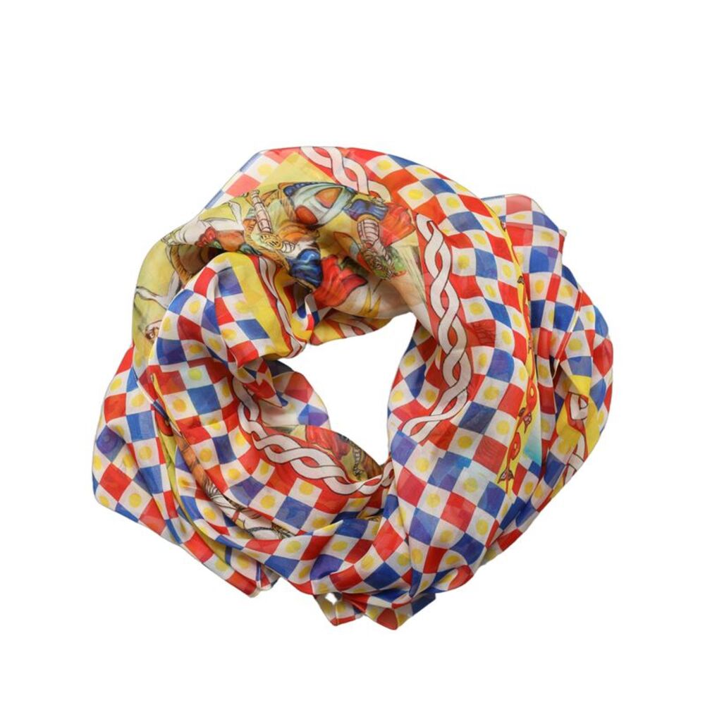 Dolce & Gabbana Multicolor Silk Carretto Foulard Women's Scarf